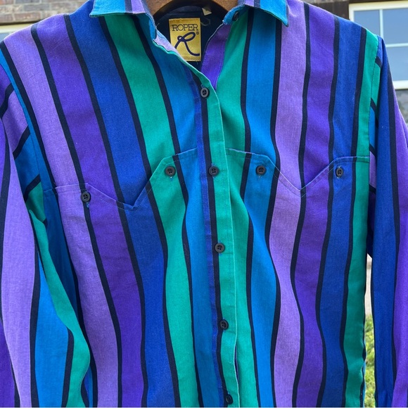 VINTAGE Roper button down shirt, peacock - Picture 5 of 7
